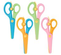 4 Pièces Ciseau Enfant, Ciseaux de Sécurité pour Enfants 3 Ans en Plastique de Sécurité, Ciseau pour Enfants Débutants, Ciseaux Formation Préscolaire à Bouts Arrondis