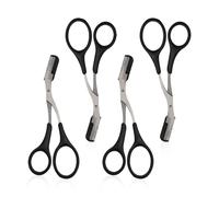 4 Pièces Ciseaux À Sourcils Pour Femme, Ciseaux De Coiffage Des Sourcils, Ciseaux Coudés En Acier Inoxydable, Ciseaux À Sourcils Avec Peigne, Accessoires De Toilettage Des Sourcils