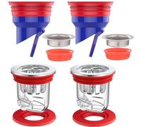 4 Pièces Clapet Anti Odeur Douche WISIRENT, 2 Pièces 35-52mm 2 Pièces 33-50mm Anti Odeur Douche, Bouchon Anti Odeur Douche Noyau de Drain de Sol Déodorant, Anti-Odeur Drain de Sol Douche pour Cuisines