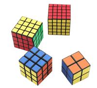 4 Pièces Classique Cube Magique Jouets Ensemble 2x2x2 Et 3x3x3 4x4x4 Et 5x5x5 Pvc Autocollant Bloc Puzzle Cube De Vitesse