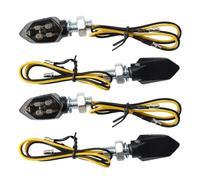 4 Pièces Clignotant Moto LED 12V, Mini Clignotant Moto LED Homologué E-Mark E24, Étanche IP65, 5 LED Haute Luminosité, Clignotant LED Moto Universel pour Moto, Scooter, Moped, Quad, Off-Road
