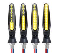 4 Pièces Clignotant Moto LED Universel, Indicateurs Moto 12V Étanches, Indicateurs de Direction Séquentiels Ambre, Mode Défilant Dynamique, Compatibles Scooter Cruiser Off Road, Feux de Signalisation