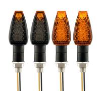 4 Pièces Clignotants Moto LED, Indicateurs De Moto 14 Leds Ambre Universels 12V Étanches Direction Mini Lumière Clignotante pour Scooter Quad Cruiser Véhicule Hors Route Remplacement Clignotant