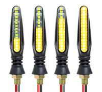 4 Pièces Clignotants Moto LED, Indicateurs Moto Universels 12V avec 15 Perles Super Lumineuses, Mode Défilant Dynamique Étanche IP67 Indicateurs de Direction Avant et Arrière pour Scooter Quad Cruiser