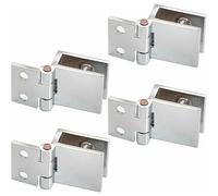 4 pièces Clip de Porte en Verre charnière, Douche, Support en Acier Inoxydable pour Porte de Placard Angle Ouverture, Charnière pour Porte en Verre de Meuble de Cuisine, Vitrine