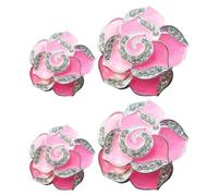 4 pièces Clip Parfumé Fleur de Camélia pour Grille D’Aération voiture | Plastique, Style et Mignon, Pose Simple sur Lamelles de Clim, Déco pour Bureau