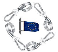 4 Pièces Clips Anneaxu de Montage pour Mât de Drapeau, Support de Montage de Mât de Drapeau, Anneaux Clips de Mât de Drapeau en Acier iIoxydable avec Mousquetons pour Mâts de Drapeau d'échange