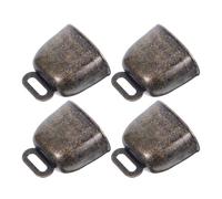 4 Pièces Cloche de Vache en Fer, Anti-perte, Style Vintage | Fer Bande Métallique Soudée, Finition Coffee, pour Chevaux, Licols et Usages Ranch
