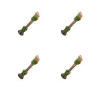 4 Pièces Clochette à Main en Laiton Tour de Cristal Jaune Décorative | Style Vintage, Poignée en Bois Poli, Son Harmonieux pour Contemplation, Temple, Office ou Repas des Animaux Domestiques