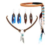 4 Pièces Coiffe De Plumes Rétro, Coiffe De Plumes De Chef Tribal, Accessoires De Défilé De Scène, Décoration Photo De Fête De Noël, Adaptée Au Carnaval Et À La Mascarade.