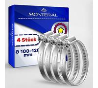 4 Pièces Collier de Serrage Métallique Ø 100-120 mm - Bague de Serrage pour Tuyau de Piscine Jardin Machine a Laver Conduite à Eau - MONTERAL