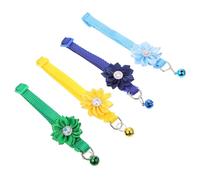 4 Pièces Collier Fleur Décoratif Ajustable avec Clochette | PVC et Pp, Anneau Laisse, pour Événements et Fêtes, Forme Fleur