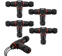 4 Pièces Connecteur de câble à 3 broches，Boîte de Jonction IP68 pour câble de terre de 5 à 12 mm de diamètre，Boîtes de jonction d'extérieur pour jardin, extérieur, plancher, toit