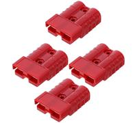 4 Pièces Connecteur Électrique Rouge 50a 600v 2 Pôles Rapide | Cuivre Plaqué Argenté, Boîtier Plastique à Détrompage Mécanique, Raccordement Sécurisé pour Remorque, Atelier et Équipement