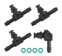 4 Pièces Connecteur Retour Injecteur Gasoil Étanchéité Parfaite Couple Bec D'Injecteur Carburant S'Adapte pour Tuyau Retour Injecteur Diesel Hydraulique Inclus 1 x 2 Voies L 3 x 3 Voies T (6mm/5mm)