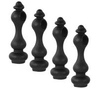 4 pièces Connecteurs de Mobilier en Alliage de Zinc, Noir, 4x1x1cm | Design de Gourde, Finition Polie, Assemblage Rapide, pour Chariots de Service et Buffets