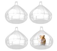 4 Pièces Contenant pour Bain De Sable pour Hamster - Maison Hamster Transparente - Baignoire Sables - Toilette Salle Bains | pour Petits Animaux pour Hérisson Cochon d'Inde Gerbils