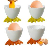 4 Pièces Coquetier Oeuf Enfant Rigolo, Support Oeuf A Coque Cuisson, Tasse Oeuf À Coque De Dessin Animé, Porte Œufs À Coque, Coquetier Amusant Petit-Déjeuner, Coquetier De Pattes De Poulet Cuisine