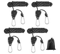 4 Pièces Corde de Tente Réfléchissant Corde de Tente pour Le Camping Corde de Haubanage de Tente avec Ajusteur Cliquet de Corde avec Crochet 4m Ø4mm Cordes de Haubanage Réfléchissantes