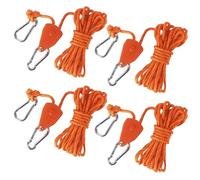 4 Pièces Cordes avec Poulie Tendeur 4m Corde de Tente Réfléchissante Corde à Cliquet Réglable 4mm pour Camping Tent Randonnée Awning Bâche Activités de Plein Air