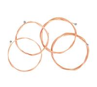 4 Pièces Cordes de Basse en Alliage Carbone, Cuivre Rouge, Lot 4 | Enroulement Hexagonal, Revêtement Protecteur, Sonorité Riche, Emballage Individuel, pour Réparation D'instrument