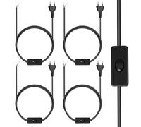 4 Pièces Cordon avec Interrupteur, 3 m Câble avec Interrupteur Et Fiche, Câble d'alimentation avec Interrupteur, Câbles d'alimentation avec Fiche pour Lampes, Lampes de Table, Lampadaires