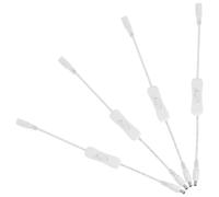 4 Pièces Cordon D'interrupteur Cc 2a Dc5.5 X 2.1mm, Deux | PVC Cuivre, Connexion Facile et Format Compact, Blanc, pour Rubans LED Unicolores et Appareils