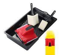 4 Pièces Coupe Bordure de Peinture Kit, Outil de Coupe pour Bordure de Peinture Multifonction Coupe Bordure Portable Avec Tampons Éponge Remplacement pour mur, plafond, porte