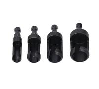 4 pièces coupe-bouchon en bois, 1/4in 3/8in 1/2in 5/8in tige hexagonale en acier au carbone coupe-bouchon ensemble de forets kit de réparation de bois portable pour le travail du