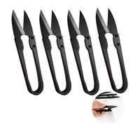 4 Pièces Coupe Fil Couture - Ciseaux à Coudre en Forme de U en Acier Carbone Noir, Petite Pince à Couper le Fil avec Poignée Confortable pour Broderie, Découpe de Tissu, Pêche, Artisanat et DIY