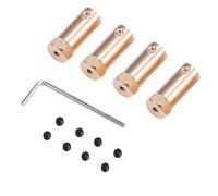 4 Pièces Coupleur Hexagonal en Laiton 7mm pour Axe, Modèle Allongé | Aperture Intérieure 7mm, Liaison Stable, Rotation Fluide, Accessoire de Modèle, Finition Métal