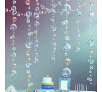 4 pièces Couronne de fleurs à bulles transparentes pour décoration de fête sirène, rubans creux plats colorés, convient pour anniversaire, baptême, mariage, stickers muraux thème océanique, fête, vaca