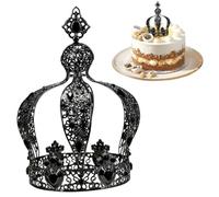 4 Pièces Couronne Gâteau Topper Vintage Couronne pour Gâteau avec Strass Polyvalent en Métal Topper pour Anniversaire, Mariage et Plus - Mini