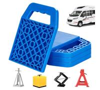 4 Pièces Coussin De Cric Pour Camping-Car,23*17CM Coussin De Support Pour Camping-Car Avec Poignée,Coussinets De Cric De Caravane,Caravan Jack Pads Pour Caravanes,Camping-Cars,Jusqu'à 3 T Max(Bleu)