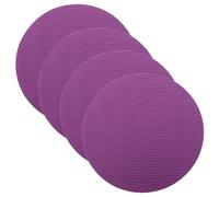 4 Pièces Coussin de Genoux Rond Antidérapant pour Studio et Maison | Tpe Texturé, Léger et Portable, Stable au Sol, Couleur Pourpre, pour Séances D'entraînement