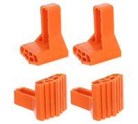 4 Pièces Coussin en Caoutchouc, Antidérapant, Orange | Protection du Sol, Support Porteur, Design en Éventail Compact, pour Greniers, Garages et Travaux de Jardin