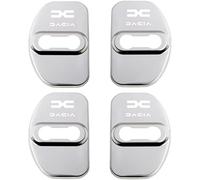 4 Pièces Couvercle Serrure Porte de Voiture pour Dacia Sandero III Stepway 2020-2022, Housses de Protection pour Serrure de Porte Amortisseur et Anti-Bruit,Silver