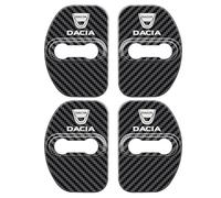 4 Pièces Couvercle Serrure Porte de Voiture pour Dacia Sandero III Stepway 2020-2022, Housses de Protection pour Serrure de Porte Amortisseur et Anti-Bruit,Carbon fiber black