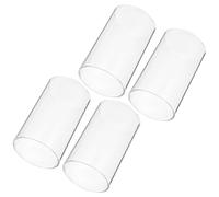 4 Pièces Couvercles en Verre pour Bougies, Tube Droit Transparent
