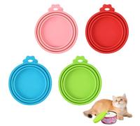 4 Pièces Couvercles Silicone de Conserve, Couvercles de Conserve pour Chien Chat Alimentaire Universels, Pet Food Can Lids, 3 en 1 Couvercle Boite de Conserve pour Le Stockage des Aliments