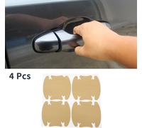 4 Pièces Couverture Protection Poignée Porte Voiture Universelle Adhésion Protection Porte Protection Bol Autocollant 3D Protecteur Rayures 93X91Mm Motif Fibre Carbone Ton Or Pvc