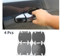 4 Pièces Couverture Protection Poignée Porte Voiture Universelle Adhésion Protection Porte Protection Bol 2D Autocollant Protecteur Rayures 93X91Mm Motif Fibre Carbone Noir Pvc