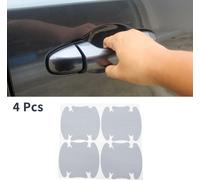 4 Pièces Couverture Protection Poignée Porte Voiture Universelle Adhésion Protection Protection Bol Autocollant 3D Protecteur Rayures 93X91Mm Motif Fibre Carbone Ton Argent Pvc