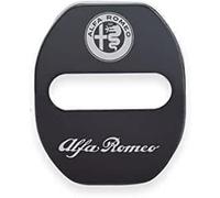 4 Pièces Couverture Serrure Porte Voiture pour Alfa Romeo 159 147 Mito Stelvio Giulietta GT, Couvercle Serrure Porte en Acier Inoxydable, Cache Verrou de Porte, Contre la Pluie/la Rouille,A Black