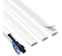 4 pièces Couvre-fils pour 2 câbles, cache-fil mural de 68 pouces, kit de cache-câble blanc, cache-câble pour rallonge électrique, câble Ethernet, fil d'enceinte, 4 X L17 po l 0,7 po H 0,4 po 4 * L17 p