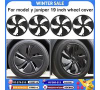 4 pièces couvre-roues 19 pouces pour Tesla modèle Y Juniper 2025 remplacement pour roues à flux transversal 19 "capuchon de moyeu jante complète accessoires de voiture bright black