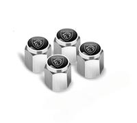 4 pièces Couvre-Valve pour Voitures pour Peugeot 108 5-Türer I 2014-2022, de Cache-poussière de Roue Bouchons de Tige de Valve de Pneu Auto,New-Silver