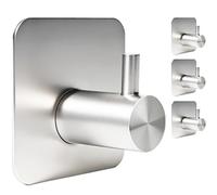 4 Pièces Crochet Adhesif Mural Salle De Bain,Accroche Serviette Sans Percage de Porte Cuisine,Manteau Adhésif,Crochets Adhésifs,Support Pour Torchon,Patère Murale,Torchons Muraux,Peignoir(Argent)