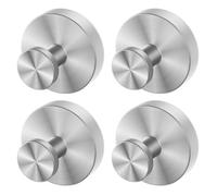 4 Pièces Crochet Ventouse pour cuisine et salle de bain, Réutilisable Porte Serviette Ventouse, Sans Percage Patères Murales Crochet Fort Multifonction pour Peignoir Luffa Manteau, Argent