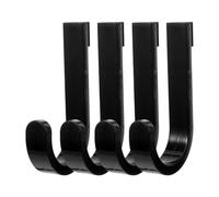 4 Pièces Crochets de Rangement, Support Mural Noir | Plastique Résine, Forme en J Clip-on, pour Outils et Vêtements, Réorganisation Rapide